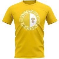 Newcastle United FC Women's Womens Vatican City Football Badge T-Shirt Yellow | Size: XL