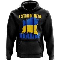 Ukraine Women's Womens I Stand WIth MAP Hoody Black | Size: 2XL