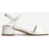 Linzi Women's Carlie Wide Fit White Faux Leather Low Heels | Size: 7-Wide Fit