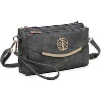 Fontanella Fashion Women's Noveau Triple Compartment Crossbody Bag in Dark Grey