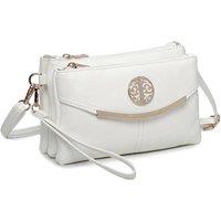 Fontanella Fashion Women's Noveau Triple Compartment Crossbody Bag in White