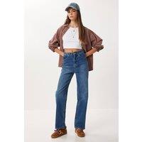 Happiness Istanbul Women's High Waist Straight Leg Denim Jeans in Light Blue | Size: XS