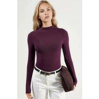 Busem Women's Long Sleeve Slim Fit Blouse in Mauve | Size: Small