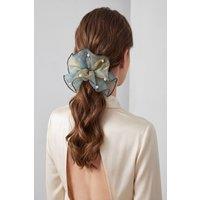 Vellin Women's Organza Pearl Hair Scrunchie Oversized Ponytail HolderWith Box