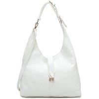 Fontanella Fashion Women's Donna PU Leather Hobo Shoulder Bag in White