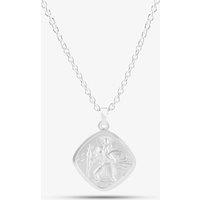 T.H.Baker Women's Sterling Silver St Christopher Square Necklace P30-8020-SC1318 | Size: 18 inches