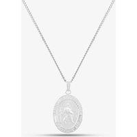 T.H.Baker Women's Sterling Silver Oval St Christopher Pendant P30-8046-SC1518 | Size: 18 inches