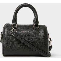 OSPREY LONDON Women's The Madison Mini Leather Barrel Bag in Black