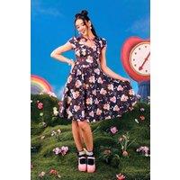 Hell Bunny Women's Care Bears Collaboration Spring Summer Tenderheart 50s Dress Black