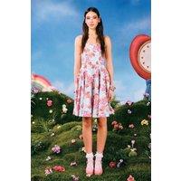 Hell Bunny Women's Care Bears Collaboration Spring Summer Picnic Bear Midi Dress Blue