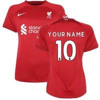 Liverpool FC Women's Womens 2022 2023 Home Your Name in Red | Size: XS