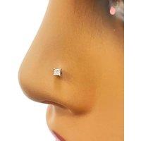 Raina Jewels Women's 18ct Gold Princess Diamond Nose Stud Pin 0.03ct 4 claw 2.2mm in Yellow
