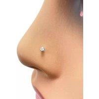 Raina Jewels Women's 18ct Gold Diamond Nose Stud Pin 0.02ct 4 claw 1.7mm Width in Yellow