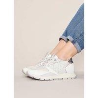 Moshulu Women's 'Teresa' Lace Up Mesh Panel Trainers in White | Size: 6