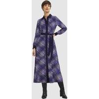 Hobbs London Women's Elodie Belted Shirt Midi Dress in Aubergine | Size: 8