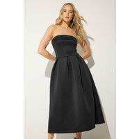 Long Tall Sally Women's Tall Pleated Detail Midi Dress in Black | Size: 16