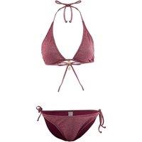 WOVCOR Women's Triangle Tie Side Bikini Set with Halterneck Top in Burgundy | Size: 10