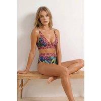 WOVCOR Women's Animal Print Bikini Set with Underwired Top & Tie Side Bottom | Size: 6