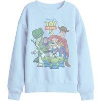 Disney Toy Story 5 Character Group Logo Faded Kids Sweatshirt, Light Blue | Size: 5-6 Years