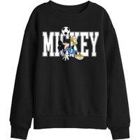 Disney Mickey Mouse Football Kick Kids Sweatshirt, Black | Size: 5-6 Years