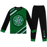 Celtic FC Boy's Kids Sublimation Long Pyjamas in Green | Size: 11-12 Years