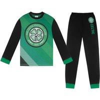 Celtic FC Boy's Kids Sublimation Long Pyjamas in Black | Size: 13-14 Years