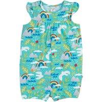 Frugi Girl's Hallie Short Romper in Blue | Size: 3-6 m