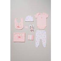 Rock a Bye Baby Girl's Cotton 10-Piece Baby Gift Set in Baby Pink | Size: 0-3 m