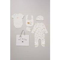Rock a Bye Baby Cotton 5-Piece Baby Gift Set in Cream | Size: 0-3 m