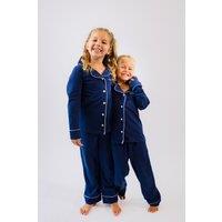 Lulabay Personalised Jersey Long Pyjamas in Navy | Size: 3-4 Years
