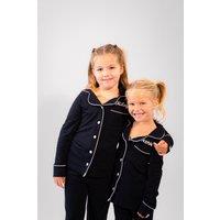 Lulabay Personalised Jersey Long Pyjamas in Black | Size: 1-2 Years