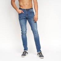 Duck&Cover Tranfold Men's Slim-Fit Distressed Denim Jeans in Mid Blue | Size: 36R