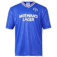 Rangers FC Men's Mens Retro 1990 Home Football Shirt in Blue | Size: Large