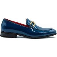 XPOSED Men's Stylish Shiny Buckle Loafers for Effortless Elegance in Blue | Size: 10
