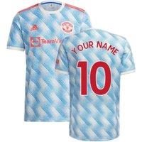 Manchester United FC Men's Mens Man Utd 2021 2022 Away Shirt Your Name in White | Size: 4XL