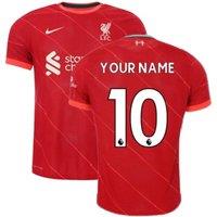 Liverpool FC Men's Mens 2021 2022 Vapor Home Shirt Your Name in Red | Size: Medium