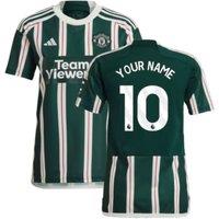 Manchester United FC Men's Mens 2023 2024 Man Utd Away Shirt Your Name in Green | Size: Medium