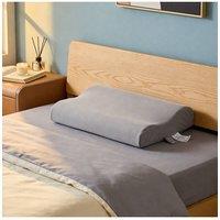 Living and Home Cooling Memory Foam Pillow with Removable Cover in Grey