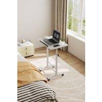 Living and Home Height Adjustable Tiltable Mobile Laptop Desk in White