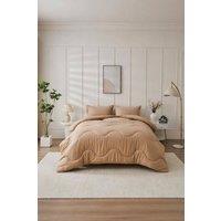 Dyzi 10.5 Tog Supersoft Microfibre Duvet - Coverless or Covered Set in Natural | Size: Double