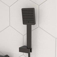 Nes Home Black Finish Square Shower Handset Bathroom