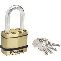 Master Lock Excell Brass Finish 45Mm Padlock 4-Pin - 38Mm Shackle in Gold