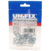 Unifix Grade 4.8 Cup Square Hex Bolts & Nuts - Box of 25 in Blue