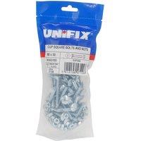 Unifix Grade 4.8 Cup Square Hex Bolts & Nuts M6 x 50 - Box of 450 in Blue
