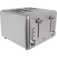 Igenix 4 Slice Toaster, Reheat Function, Slide out Crumb Tray in Silver