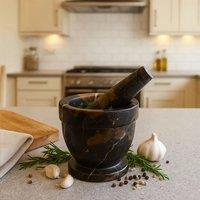 Orsina Marble Mortar & Pestle in Black