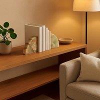 Orsina Two Onyx Bookends, Easy Accessible Bookends Sculpture, Easy to Clean Onyx Marble Bookends in Green