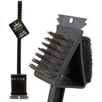VFM e-Store BBQ Cleaning Tool 3in1 6cm With Steel Scraper Bar-B-King in Black