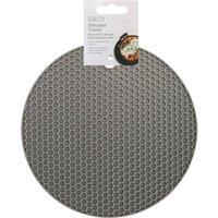 VFM e-Store Air Fryer Liner Round Silicone Trivet Accessory Reusable Non Stick in Grey