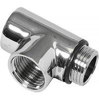 McAlpine Element Chrome Tee Piece in Silver